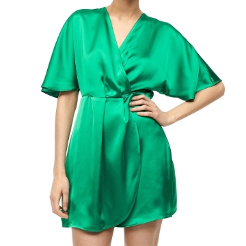 Picture of Satin Wrap Dress Green